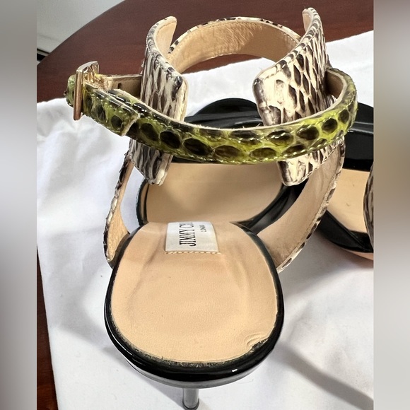Jimmy Choo black patent leather & multicolor snakeskin stiletto high heel shoes - Picture 7 of 10